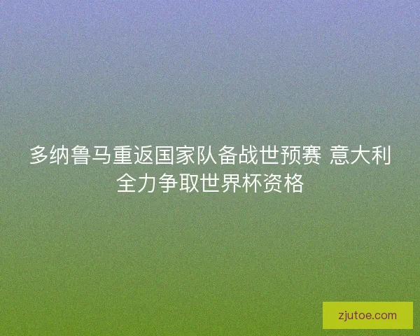多纳鲁马重返国家队备战世预赛 意大利全力争取世界杯资格