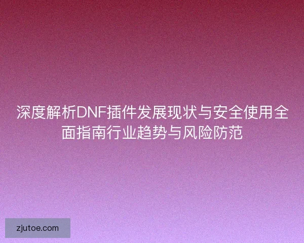 深度解析DNF插件发展现状与安全使用全面指南行业趋势与风险防范